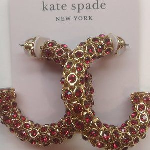 Kate Spade New Red and Gold Hoop Earrings